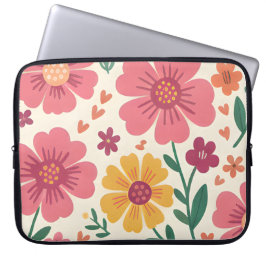 Pastel Posy Whimsical Floral Pattern Laptopschutzhülle
