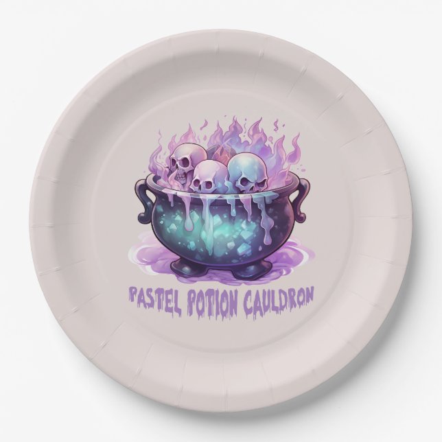 Pastel Potion Cauldron Pappteller (Vorderseite)