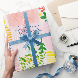 Pastel Preppy Patchwork Geschenkpapier