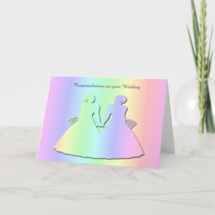 Pastel Pride Gay Wedding Card für Brides Karte