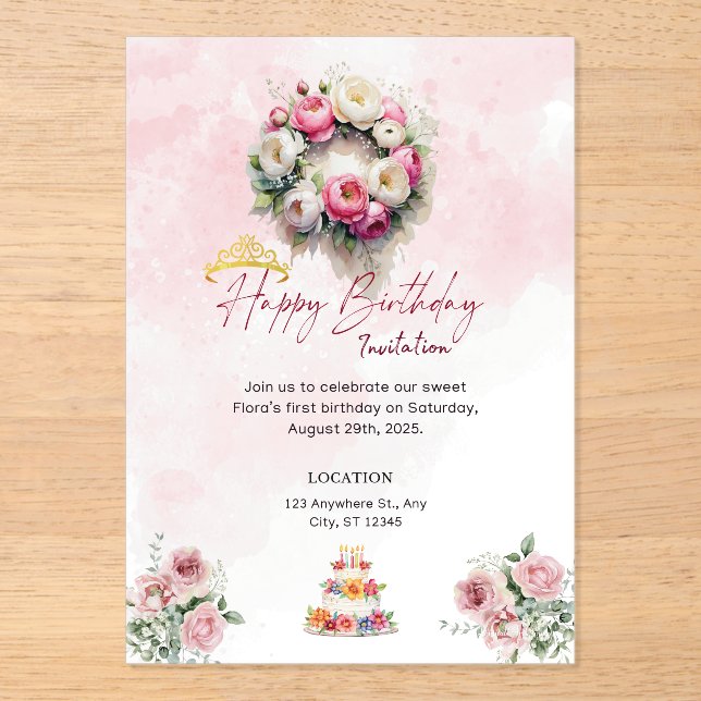 Pastel Princess 15 Quinceañera Birthday Einladung (Vorderseite)