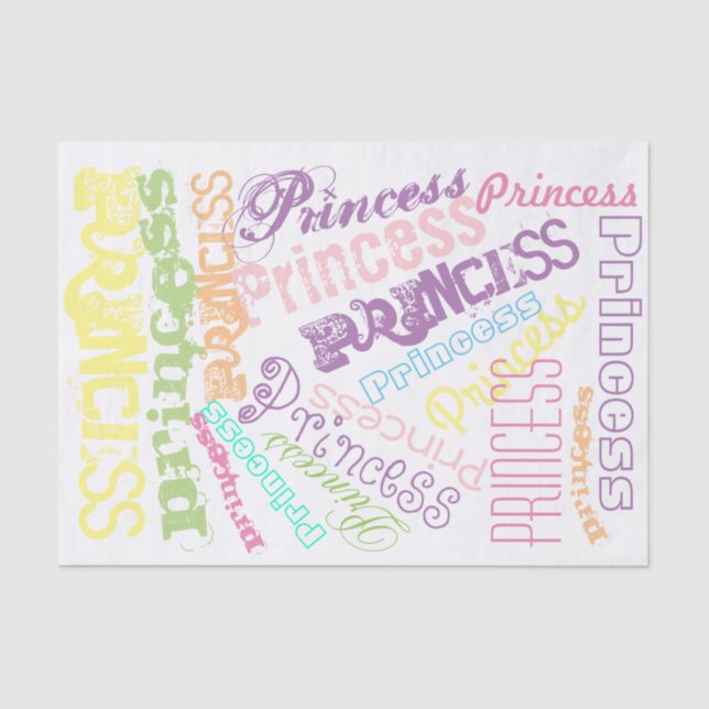 Pastel Princess Personalisiert Rainbow Sherbert Seidenpapier (Vorderseite)