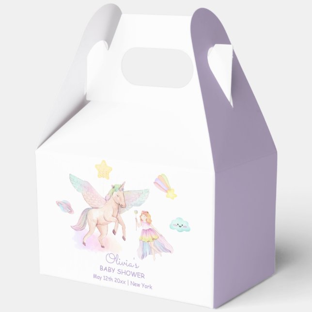 Pastel Princess Unicorn Kinderdusche Geschenkschachtel (Vorderseite)