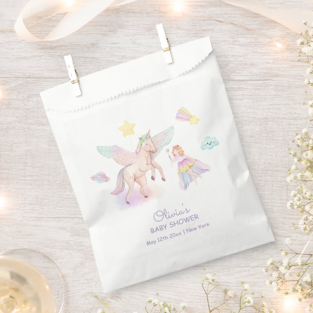 Pastel Princess Unicorn Kinderdusche Geschenktütchen (Ausgeschnitten)