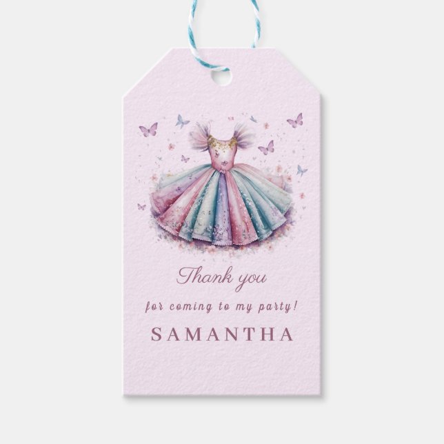 Pastel-Prinzessin zum 1. Geburtstag Geschenkanhänger (Vorderseite)