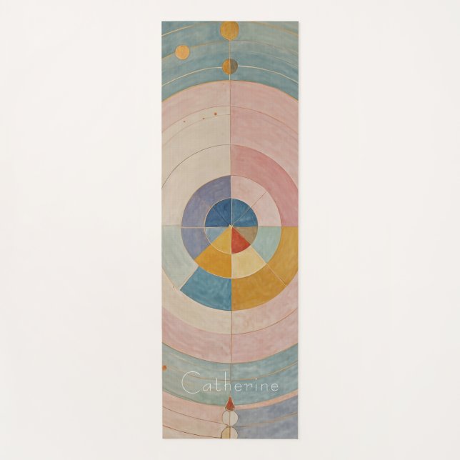 Pastel Prism: Rainbow Color Wheels Yogamatte (Vorderseite)