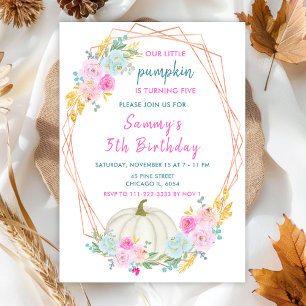 Pastel Pumpkin Confetti Geburtstagspartei Einladung