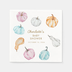 Pastel Pumpkin Gender Neutral Fall Baby Dusche Serviette
