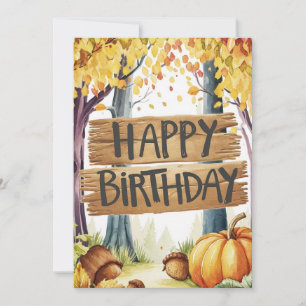 Pastel Pumpkin Herbst glücklich Geburtstag Karte