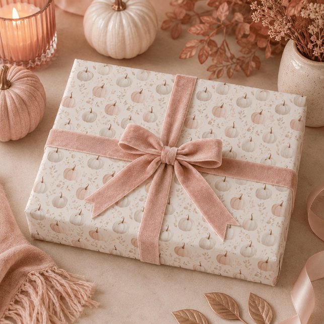 Pastel Pumpkin Monogram - Personalisiert Initial Geschenkpapier (Von Creator hochgeladen)