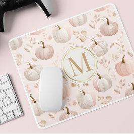 Pastel Pumpkin Monogram - Personalisiert Initial Mousepad