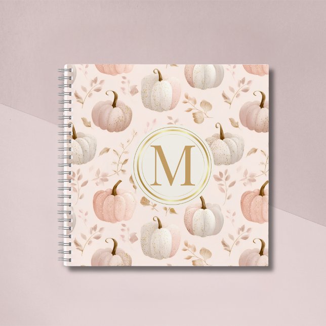 Pastel Pumpkin Monogramm - Personalisierte Initial Notizbuch (Von Creator hochgeladen)