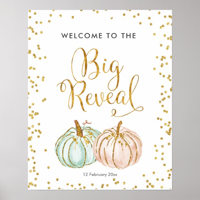 Pastel Pumpkin Willkommen bei Big Reveal Poster (Vorne)