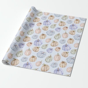Pastel Pumpkins auf Blue Geschenkpapier