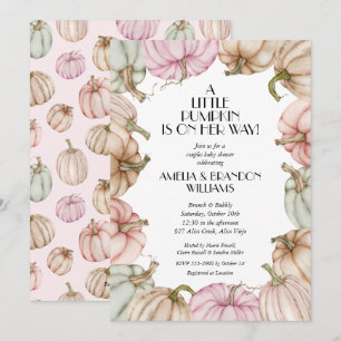 Pastel Pumpkins Girl Baby Shower Einladungen