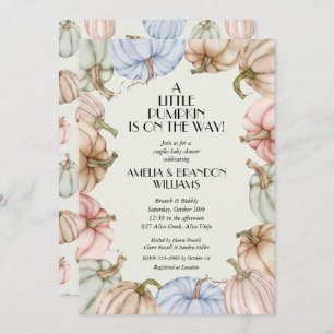Pastel Pumpkins Green Baby Shower Einladungen
