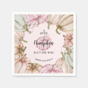 Pastel Pumpkins Pink Girl Babydusche Serviette