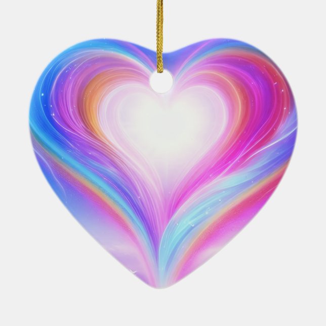 Pastel Purple + Blue on a Beautiful Valentine Tree Keramik Ornament (Hinten)