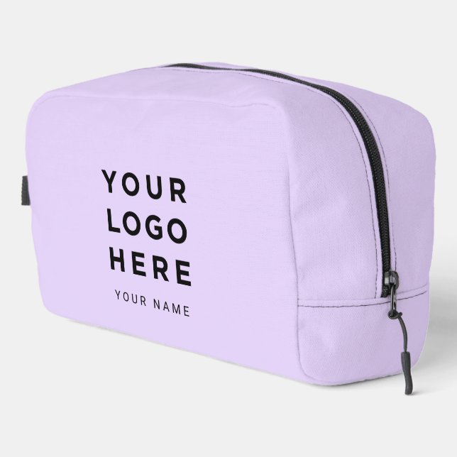 Pastel Purple Business Logo Name Instagram Travel Waschbeutel (Rechte Ecke)