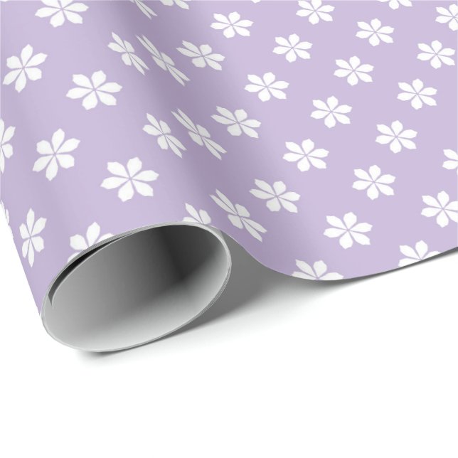 Pastel Purple Daisies for Spring and Baby Gifts Geschenkpapier (Rolleneckpunkt)