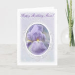 Pastel Purple Iris Birthday Card Karte<br><div class="desc">A Creative Card Design featuring a pastel purple iris in a pastel purple and white color theme in this one-of-a-kind "Happy Birthday Card." This elegant and colorful design makes the perfect choice to say "Happy Birthday Mom!" and comes complete with a matching interior design with completely customizable text lettering to...</div>