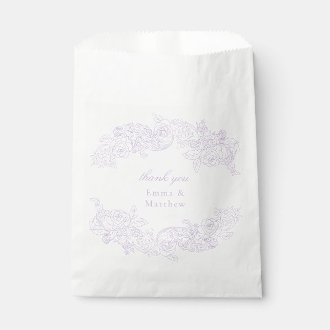 Pastel Purple Victorian Antique Classic Favor Bags Geschenktütchen (Vorderseite)