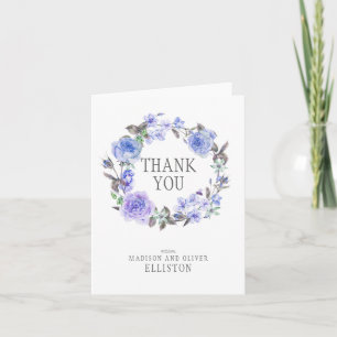 Pastel Purple Watercolor Floral  Thank You   Dankeskarte