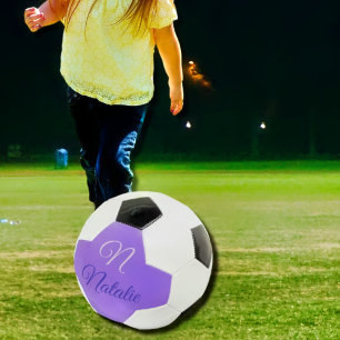 Pastel    Purplesolid Farbe mit Monogramm Fußball