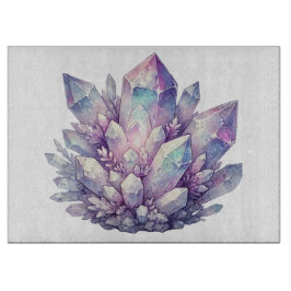 Pastel Quartz-Cluster Schneidebrett