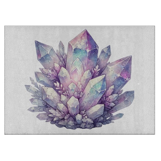 Pastel Quartz-Cluster Schneidebrett (Vorderseite)