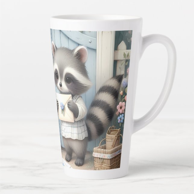 Pastel Raccoon Letter Garden Milchtasse (Rechts)