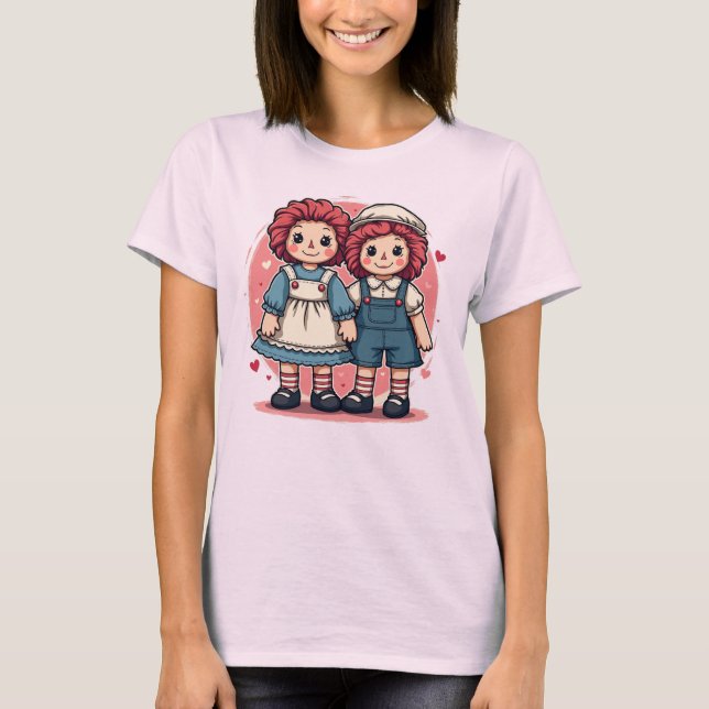 Pastel Raggedy Ann & Andy T-Shirt für Frauen (Vorderseite)