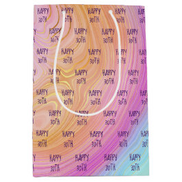 Pastel Rainbow 30. Geburtstag Mittlere Geschenktas Geschenktüte