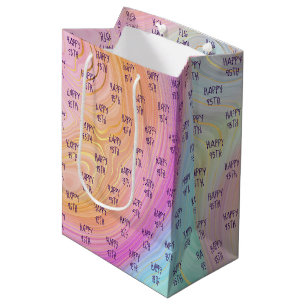 Pastel Rainbow 95. Geburtstag Mittlere Geschenktas Geschenktüte