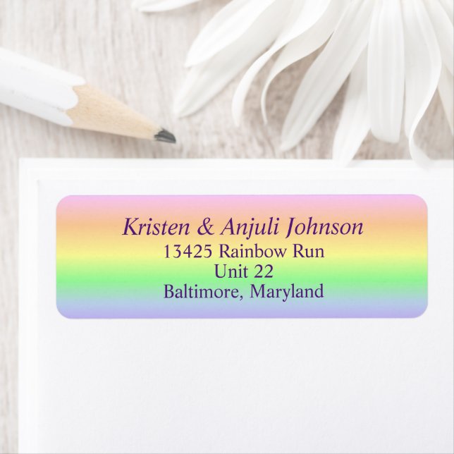Pastel Rainbow Address Labels (Insitu)