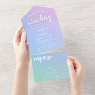 Pastel Rainbow All in One Wedite Einladung