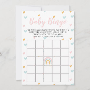 Pastel Rainbow and Hearts Baby Showcard Einladung