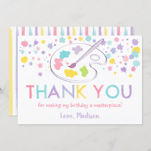 Pastel Rainbow Art Party Geburtstag Danke Karte