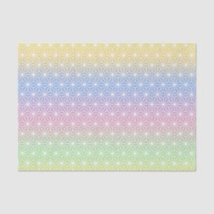 Pastel Rainbow Asanoha Geometric Stars Muster Seidenpapier