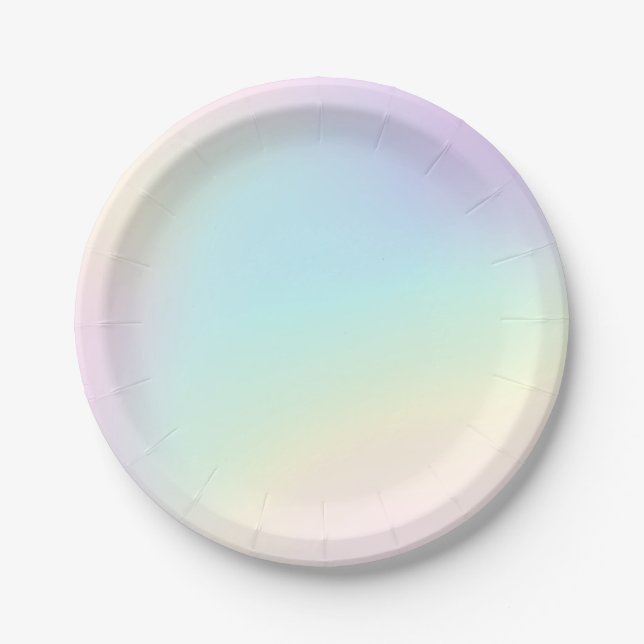 Pastel Rainbow Ästhetische Geburtstagspartei Pappteller (Vorderseite)
