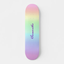 Pastel Rainbow Ästhetischer Lila Name Skateboard