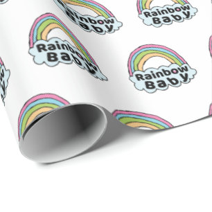 Pastel Rainbow Baby Birke Segen Geburtswunder Geschenkpapier