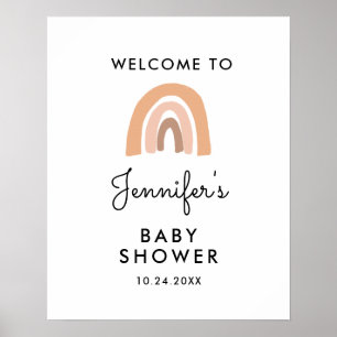 Pastel Rainbow Baby Dusche Begrüßungszeichen Poster
