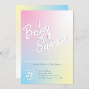 Pastel Rainbow Baby Dusche einfach modern Einladung