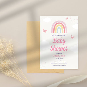 Pastel Rainbow Baby Dusche Einladung