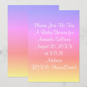 Pastel Rainbow Baby Dusche Pink Blue Lila 4Amand Einladung