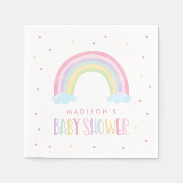 Pastel Rainbow Baby Dusche Serviette (Vorderseite)