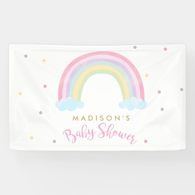 Pastel Rainbow Baby Dusche Willkommen Banner (Horizontal)