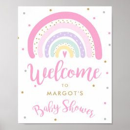 Pastel Rainbow Baby Dusche Willkommen Poster