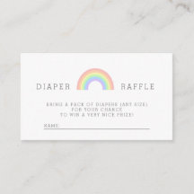 Pastel Rainbow Baby Dusche Windel Raffekarte